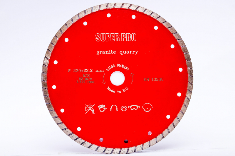 Алмазний відрізний диск TURBO SUPER PRO для твердих матеріалів 230